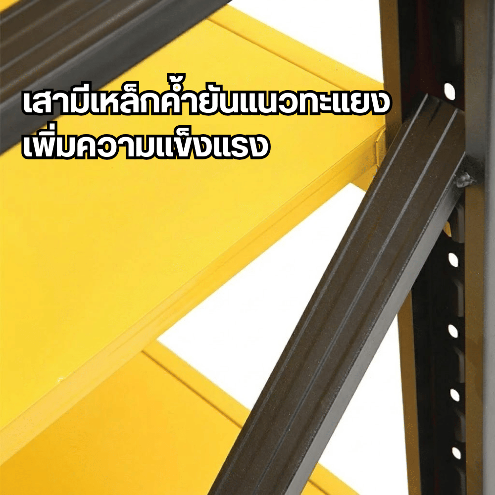 ชั้นวางของโล่ง 4 ชั้น ELIFE 180X180X40 ซม. สีเหลือง/ดำ_6
